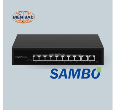 SWITCH POE HÀN QUỐC SAMBO, 8 CỔNG POE GIGABIT, 2 UPLINK - SSW0802G SWITCH POE HÀN QUỐC SAMBO, 8 CỔNG POE GIGABIT, 2 UPLINK - SSW0802G
