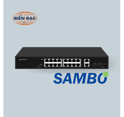 Switch PoE Hàn Quốc Sambo SSW1604G-300 | 16 PoE Gigabit, 2 SFP Switch PoE Hàn Quốc Sambo SSW1604G-300 | 16 PoE Gigabit, 2 SFP